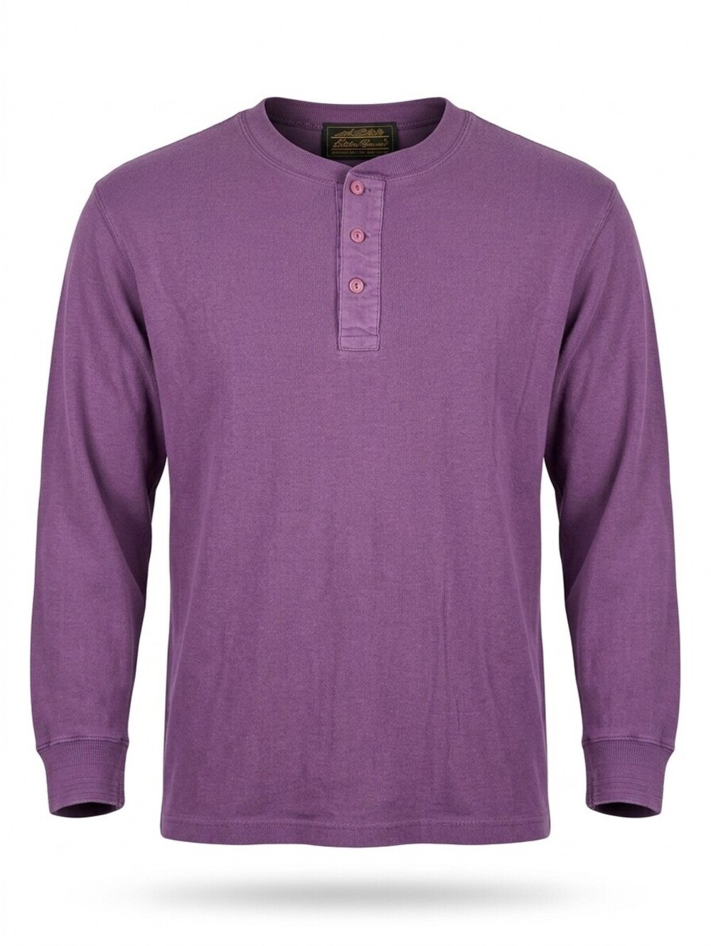 Vintage 90s Eddie Bauer Henley Long Sleeve Shirt Mens XL Purple Cotton Casual VG